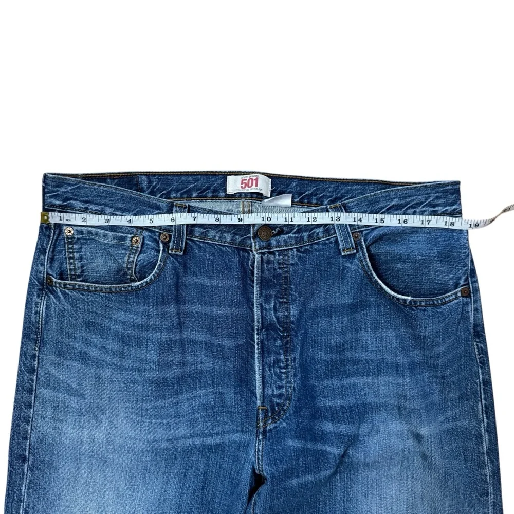 Men's Levi's 501 Straight Leg Button Fly Denim Jeans‎ Medium Wash 36 x 34